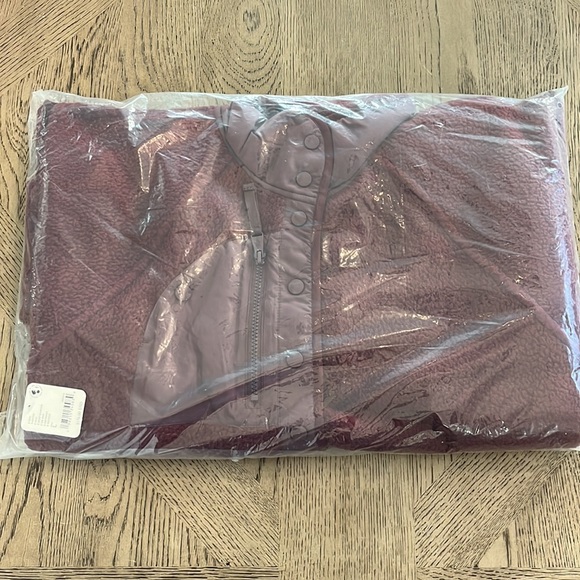 Free People Movement X Hatch Hit The Slopes Fleece Jacket Deep Maroon Large NWT - Picture 7 of 8